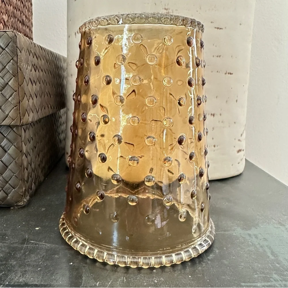 Hobnail Light Brown Glass Vase